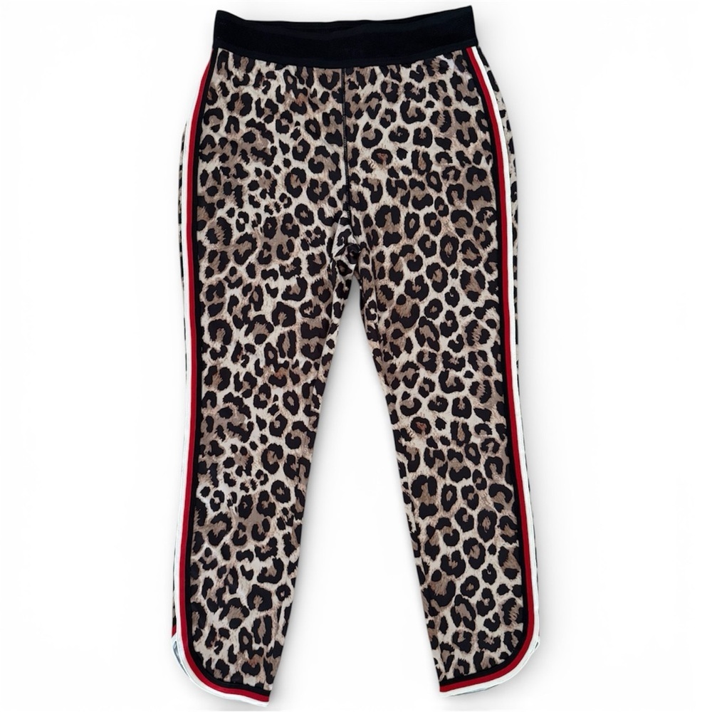 Pam & Gela Leopard Print Track Pants Red White Side Stripe Size Large - Picture 5 of 10